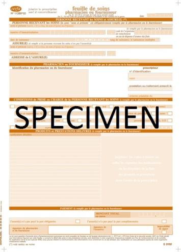 feuille de soin délivrée par les opticiens pour l'achat de lunettes ou de lentilles de contact